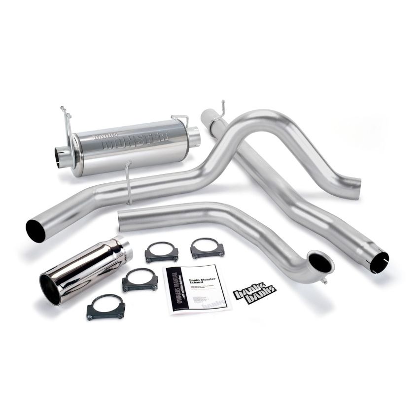 Banks Power 48653 00-03 Ford 7.3L / Excursion Monster Exhaust System - SS Single Exhaust w/ Chrome Tip