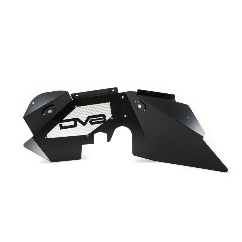 DV8 Offroad 07-18 Jeep Wrangler JK Front Aluminum Inner Fender w/ Rock Lights - Black