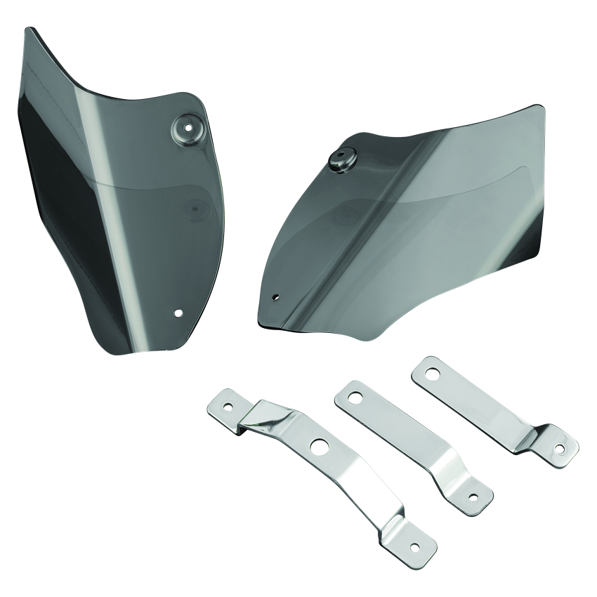Kuryakyn 1186 Saddle Shields Heat Deflectors 00-17 Softail Smoke