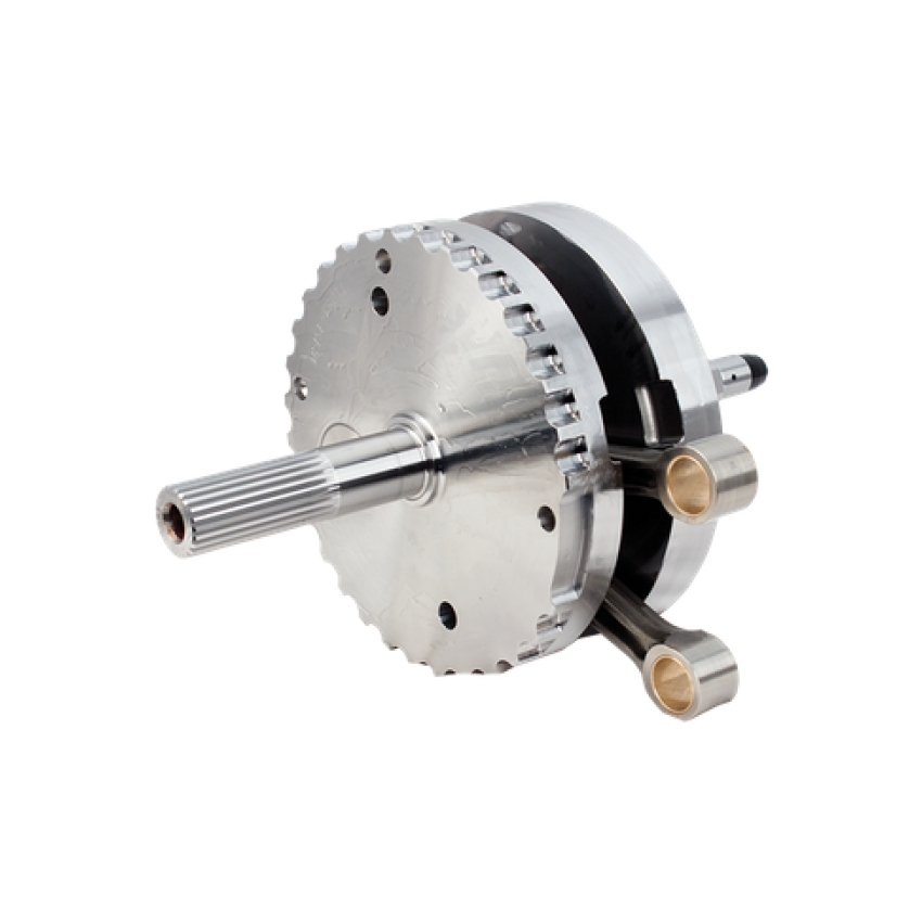 S&S Cycle 320-0351 2007+ BT 4-3/8in Stroke Flywheel Assembly w/o Sprocket Shaft Bearing Race