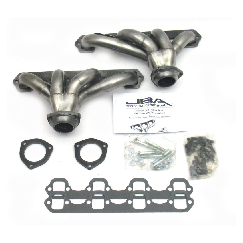 JBA Ford 260-351W SBF 1-5/8in Primary Raw 409SS Tight Tuck Header