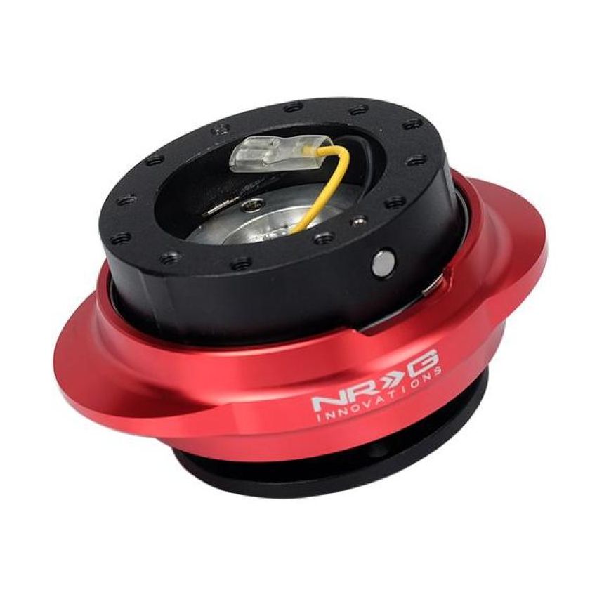 NRG SRK-220BK/RD Quick Release Kit - Black Body/ Red Oval Ring