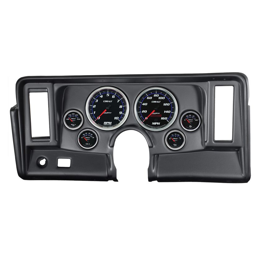 AutoMeter 7024-CB DIRECT FIT DASH KIT, NOVA 69-76, TACH/MPH/FUEL/OILP/WTMP/VOLT, COBALT