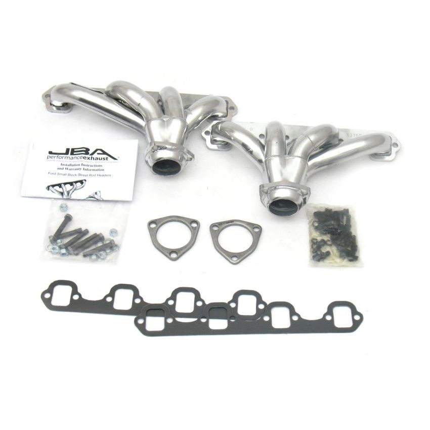 JBA Ford 260-351W SBF 1-5/8in Primary Silver Ctd Tight Tuck Header