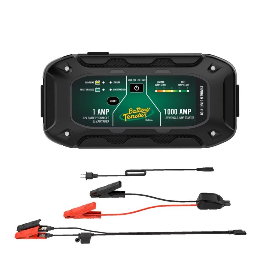 Battery Tender 030-7010-WH Charge N Start 1100 1A Battery Charger & 1000A Jump Starter