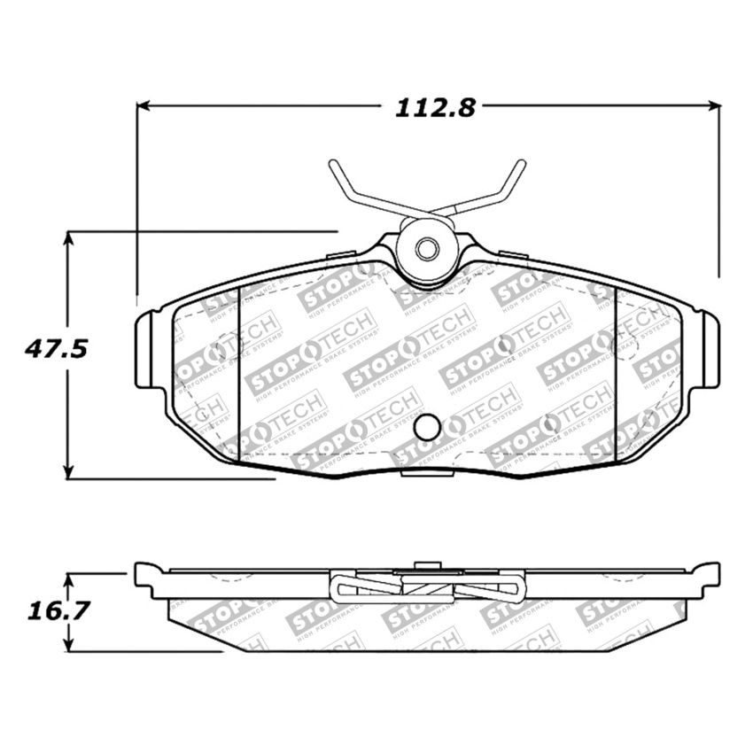 StopTech Performance 05-09 Ford Mustang Cobra/Mach 1 V6/GT / 10 Shelby/Shelby GT Rear Brake Pads
