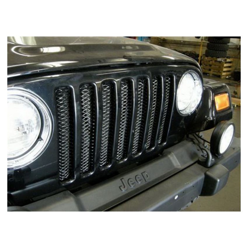 Rampage 86514 1997-2006 Jeep Wrangler(TJ) Grille 3D Single Piece - Black