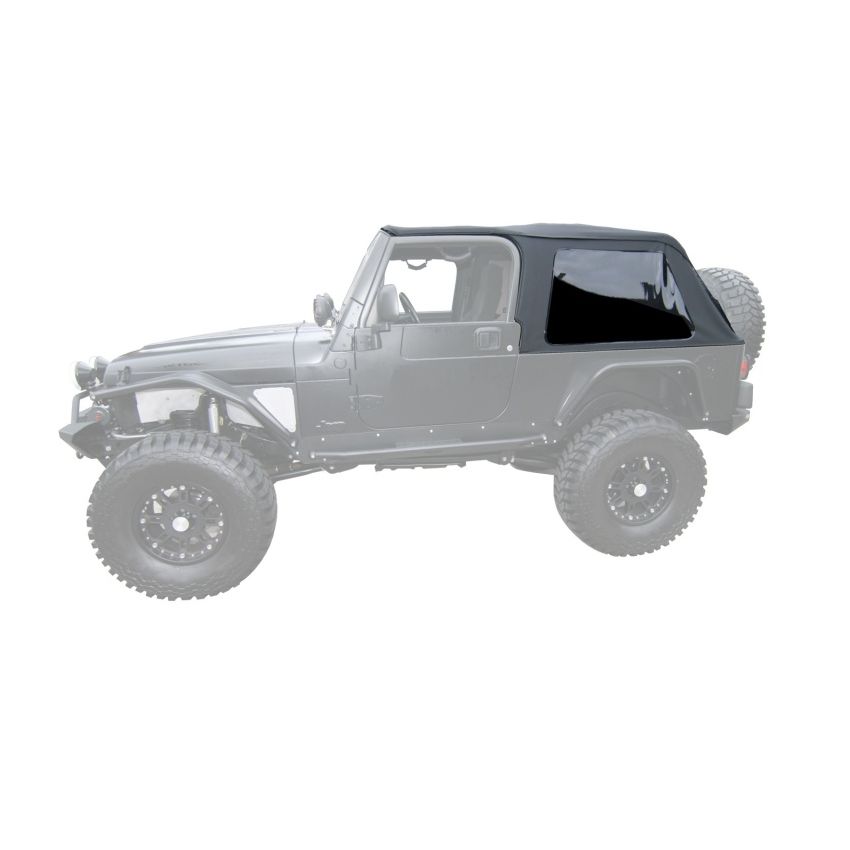Rampage 2004-2006 Jeep Wrangler(TJ) LJ Unlimited Frameless Soft Top Kit - Black Diamond