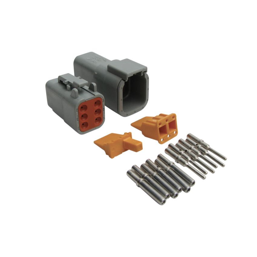 Haltech HT-031015 Matching Set of Deutsch DTM-6 Connectors 7.5 Amp Plug & Pins