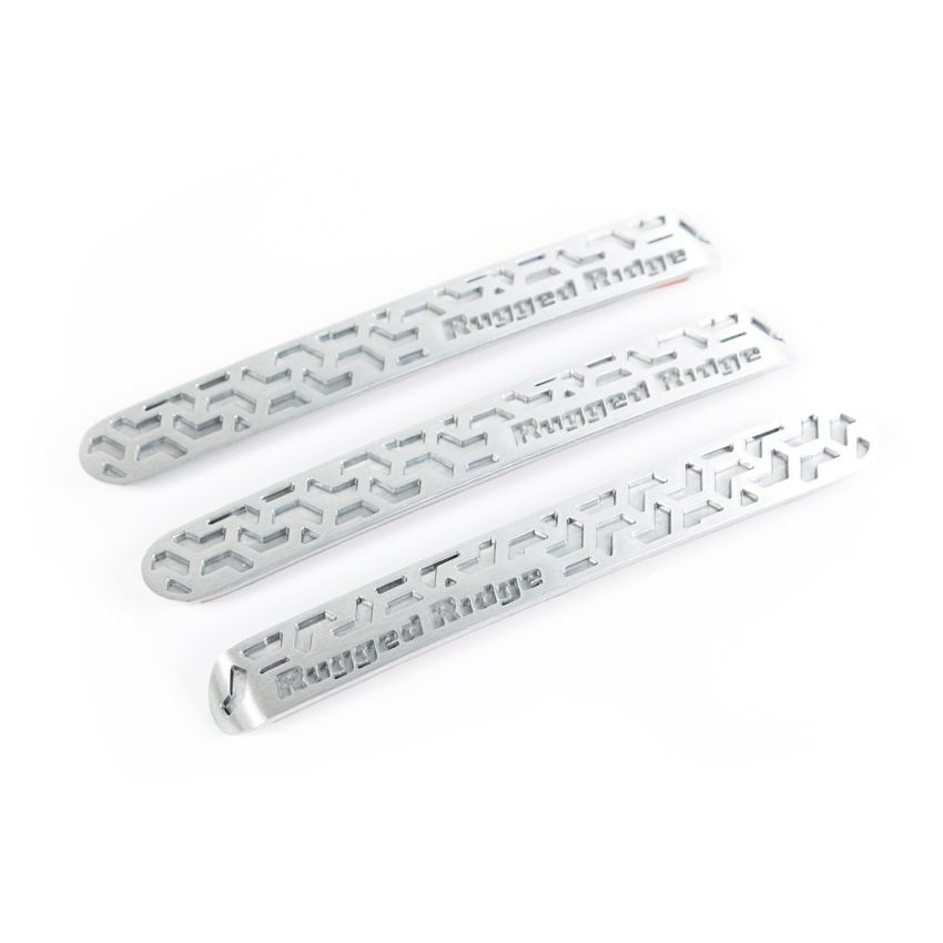 Rugged Ridge Elite Dr Hndle Insert Brushed Tread 2D 07-18 Jeep Wrangler JK