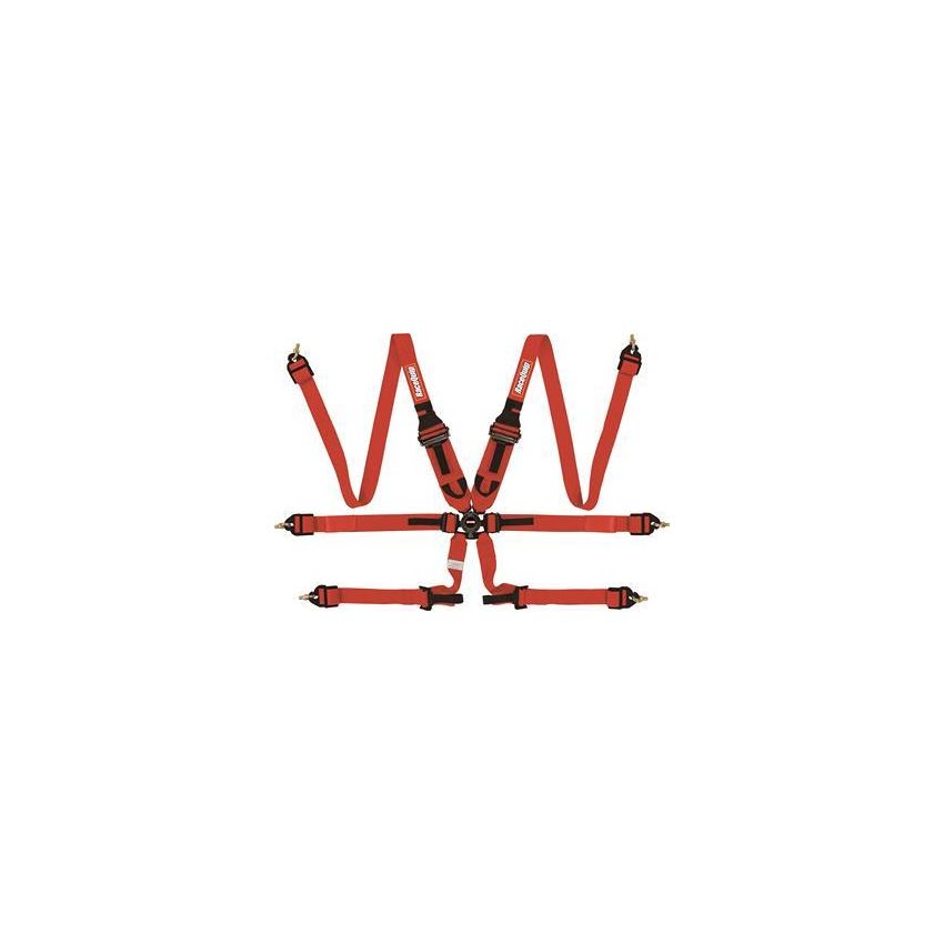 RACEQUIP RQP855015 6pt Harness Camlock P/D HNR Red FIA