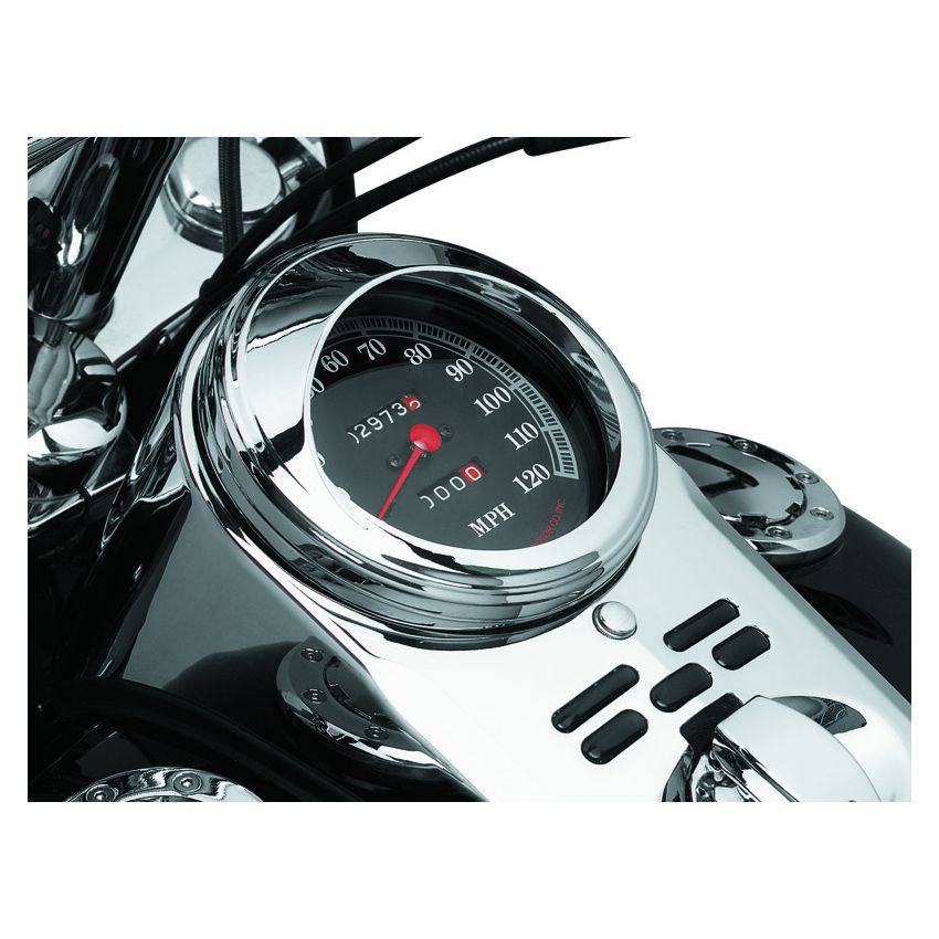 Kuryakyn 112 Speedometer Trim Ring With Visor Chrome