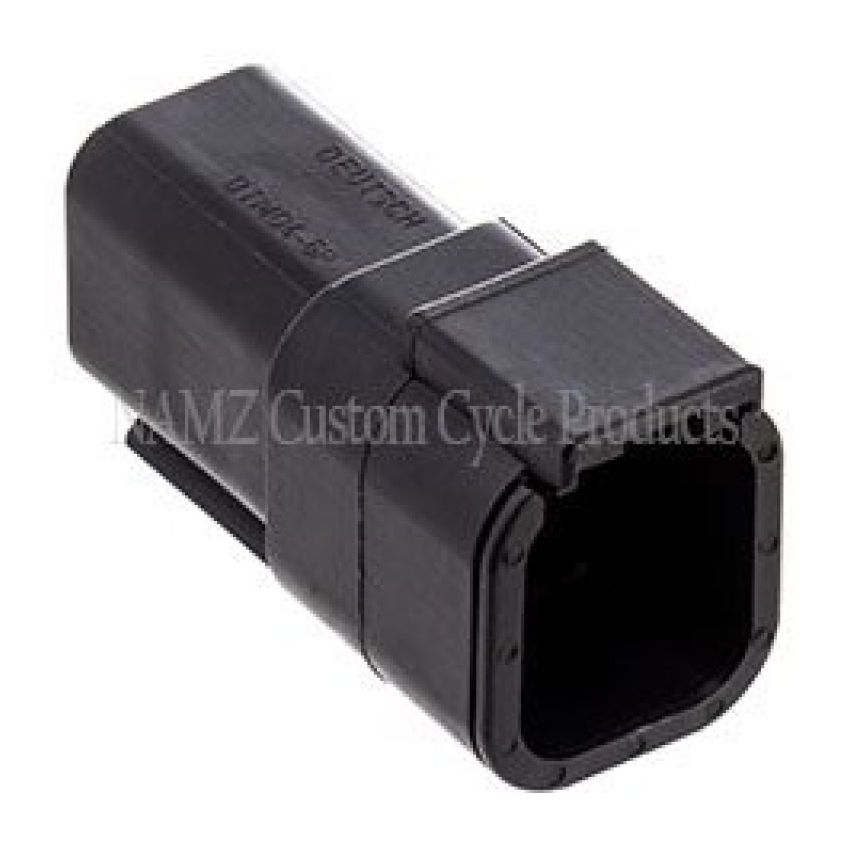 NAMZ MDR-6B Deutsch DTM 6-Position Receptacle w/6 Stamped Terminals & Wedgelock - Black (HD 74106-98BK)