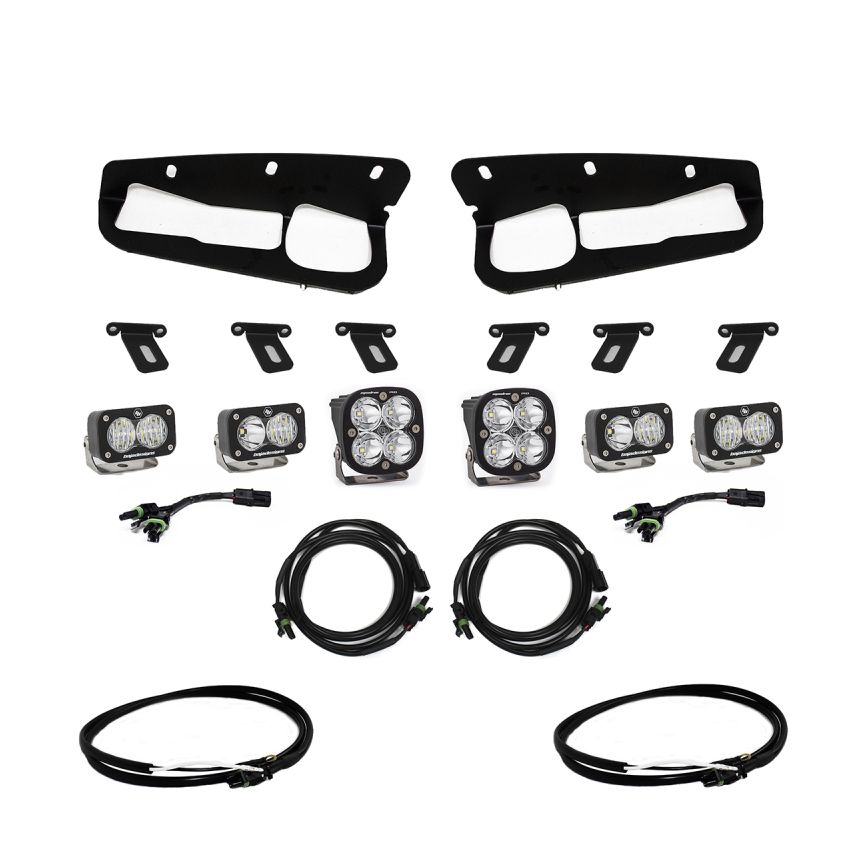 Baja Designs 447763UP Squadron Pro/Dual S2 Sport Steel Bumper Fog Pocket Light Kit