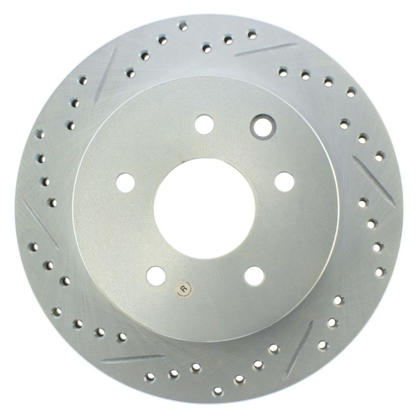 Stoptech 227.42077R Select Sport Nissan Slotted and Drilled Right Rear Rotor