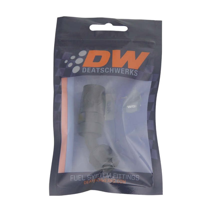 DeatschWerks 6AN Female Swivel 45-Degree Hose End CPE - Anodized Matte Black