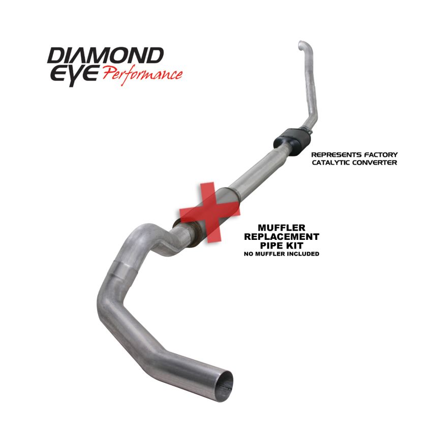 Diamond Eye Performance K5314A-RP Diamond Eye KIT 5in TB MFLR RPLCMENT PIPE SGL ALUM 94-97 5 7 3L F250/F350 PWRSTROKE NFS W CARB STDS