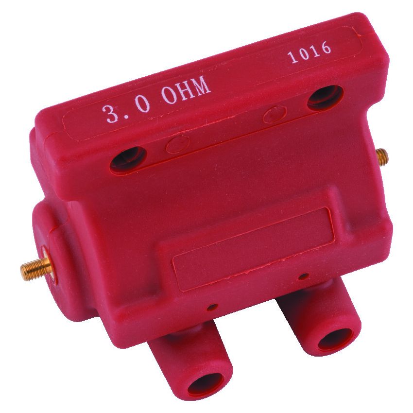 TwinPower 210070 Twin Power 85-03 Big Twin and XL Ignition Coil Red Replaces H-D 31614-83A 3 Ohm Original Style