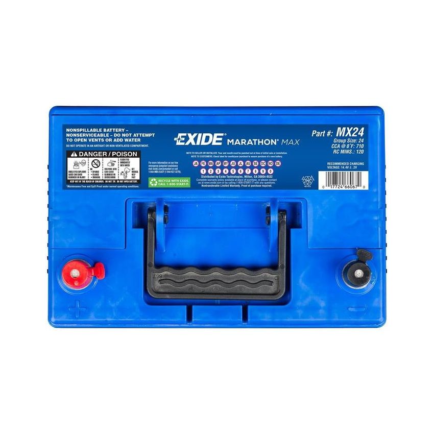EXIDE BATTERY MX24 Marathon Max GRP:24 CCA:700 AH:70 RC:120 AGM