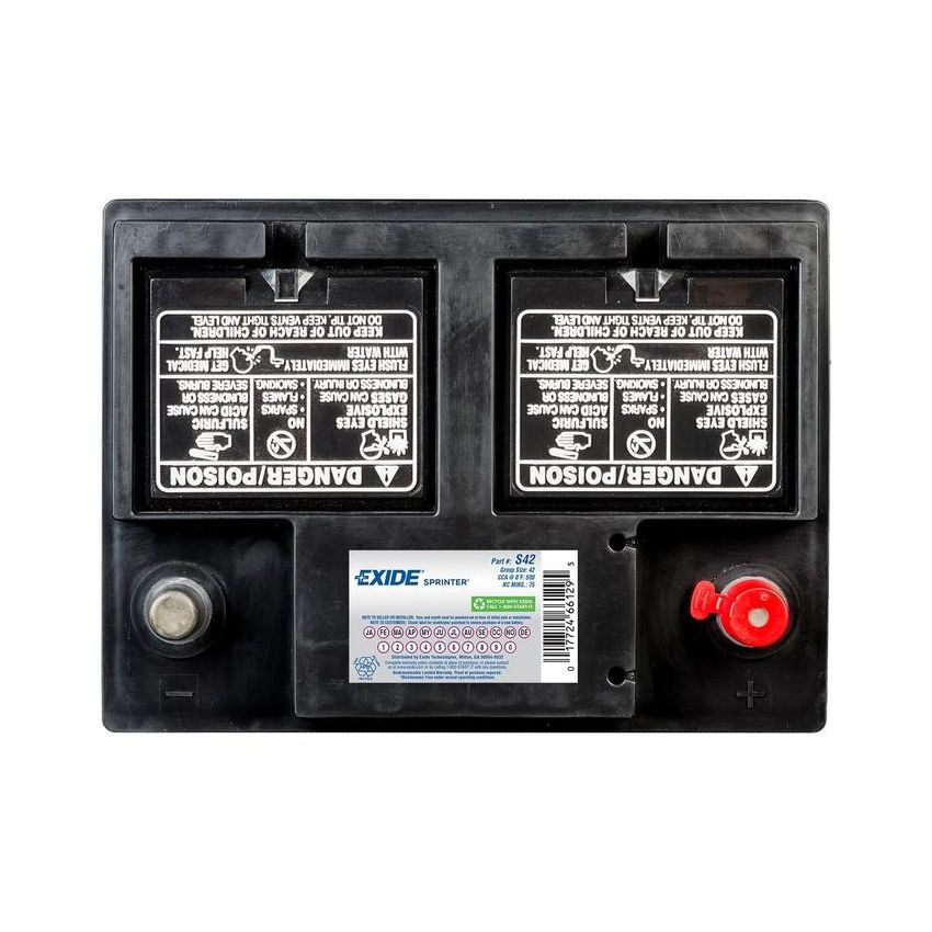 EXIDE BATTERY S42 Sprinter GRP:42 CCA:500 AH:41 RC:75 FLOODED