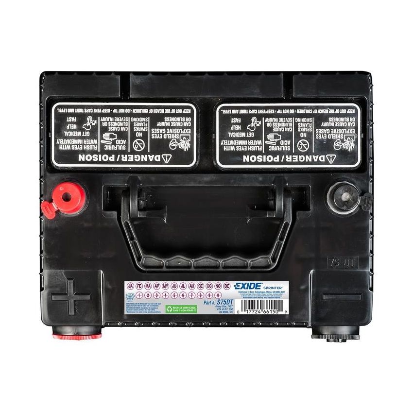 EXIDE BATTERY S75DT Sprinter (D/T) GRP:75/86 CCA:550 AH:46 RC:85 FLOODED