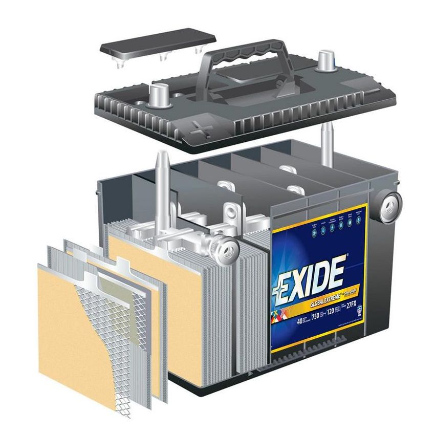 EXIDE BATTERY SX27F Sprinter Max GRP:27F CCA:750 AH:63 RC:120 FLOODED