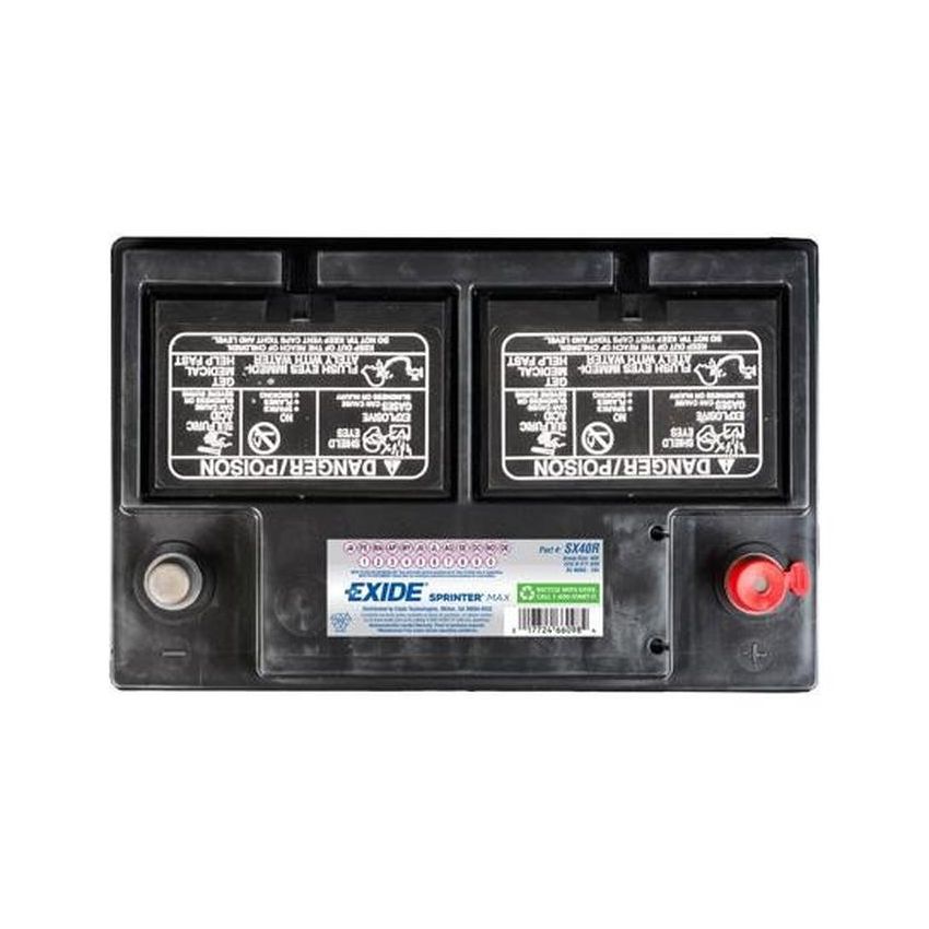 EXIDE BATTERY SX40R Sprinter Max GRP:40R CCA:650 AH:56 RC:105 FLOODED