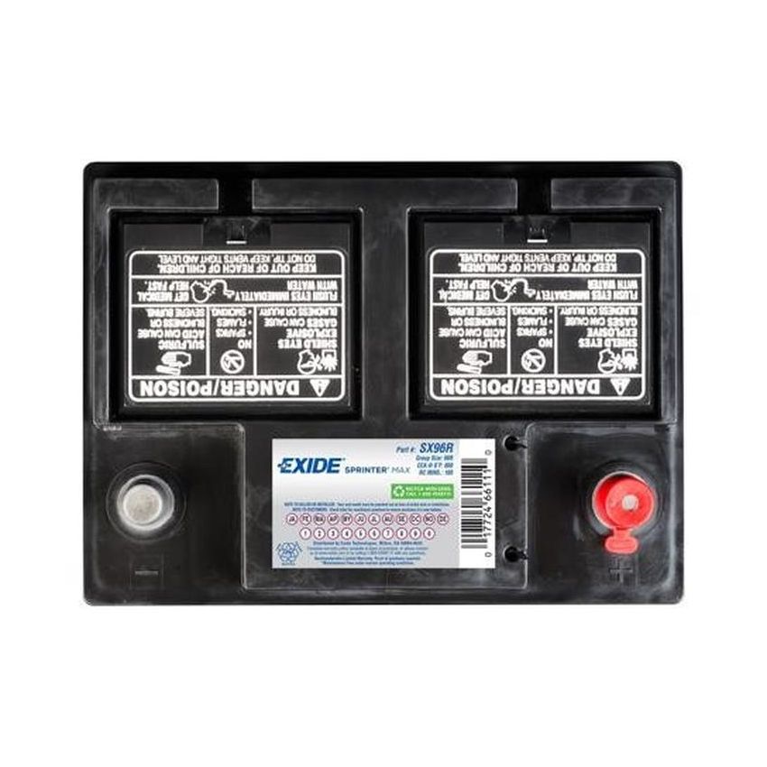 EXIDE BATTERY SX96R Sprinter Max GRP:96R CCA:600 AH:54 RC:100 FLOODED