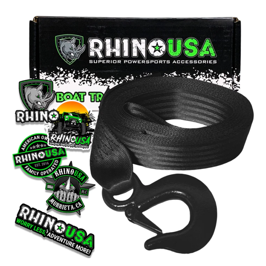 Rhino USA RNO-WNCH-STRP 2In X 20Ft Boat Winch Strap With Hook