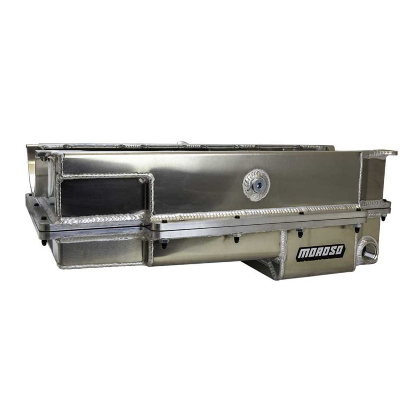 MOROSO MOR20377 BBC Drag 2-Piece Oil Pan Wet Sump Fabricated Alm