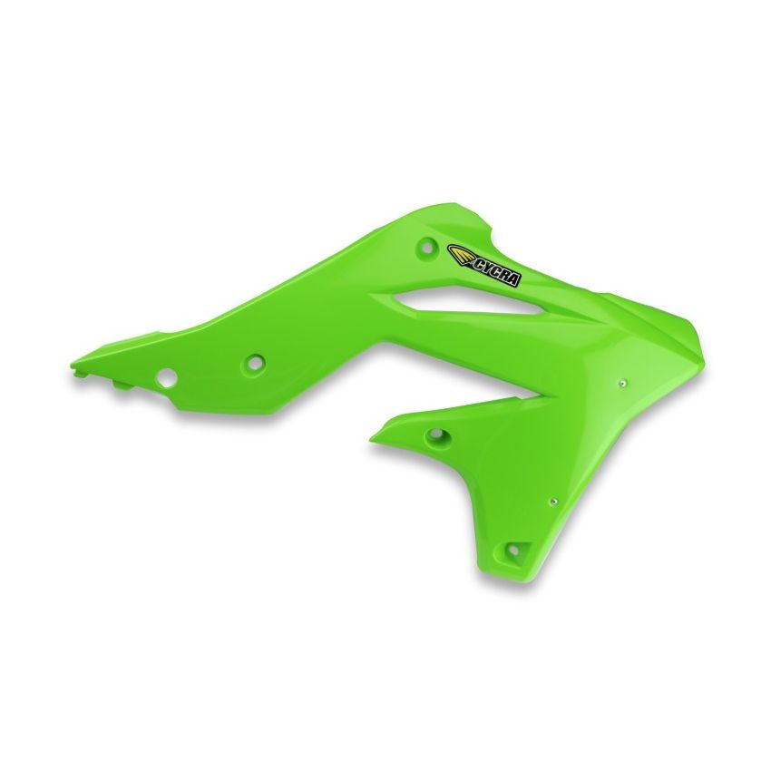 Cycra 1CYC-1865-72 13-16 Kawasaki KX250F Powerflow Radiator Shrouds - OEM Green