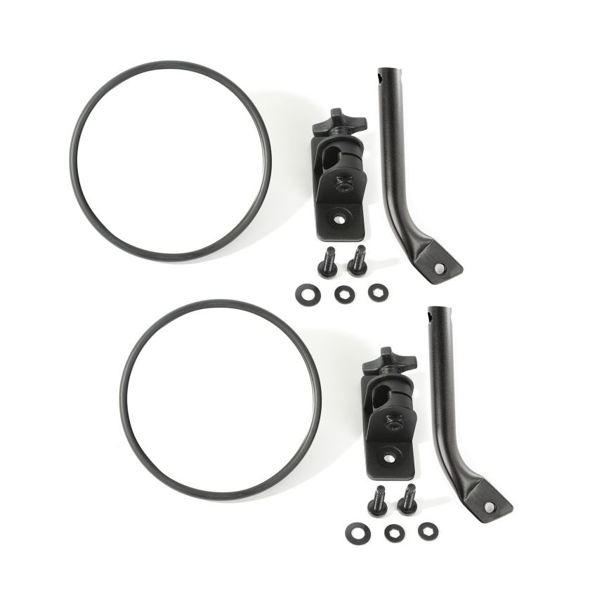 Rugged Ridge 97-18 Jeep Wrangler Textured Black Round Stubby Trail Mirror Kit