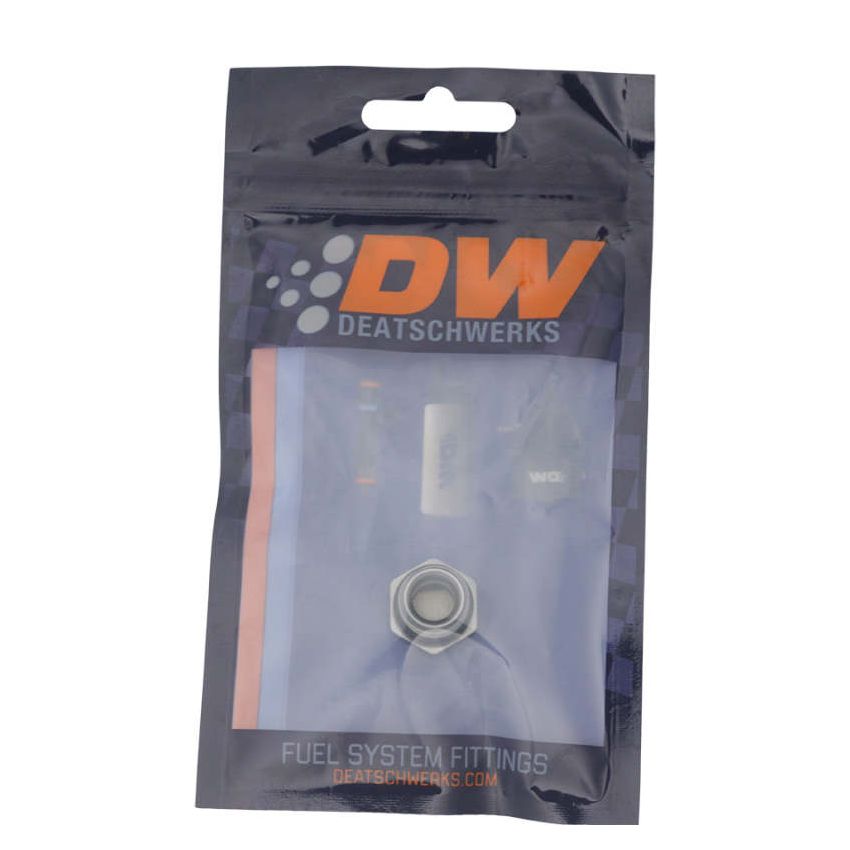 DeatschWerks 6AN ORB Male Plug Fitting with 1/8in NPT Gauge Port - Anodized DW Titanium