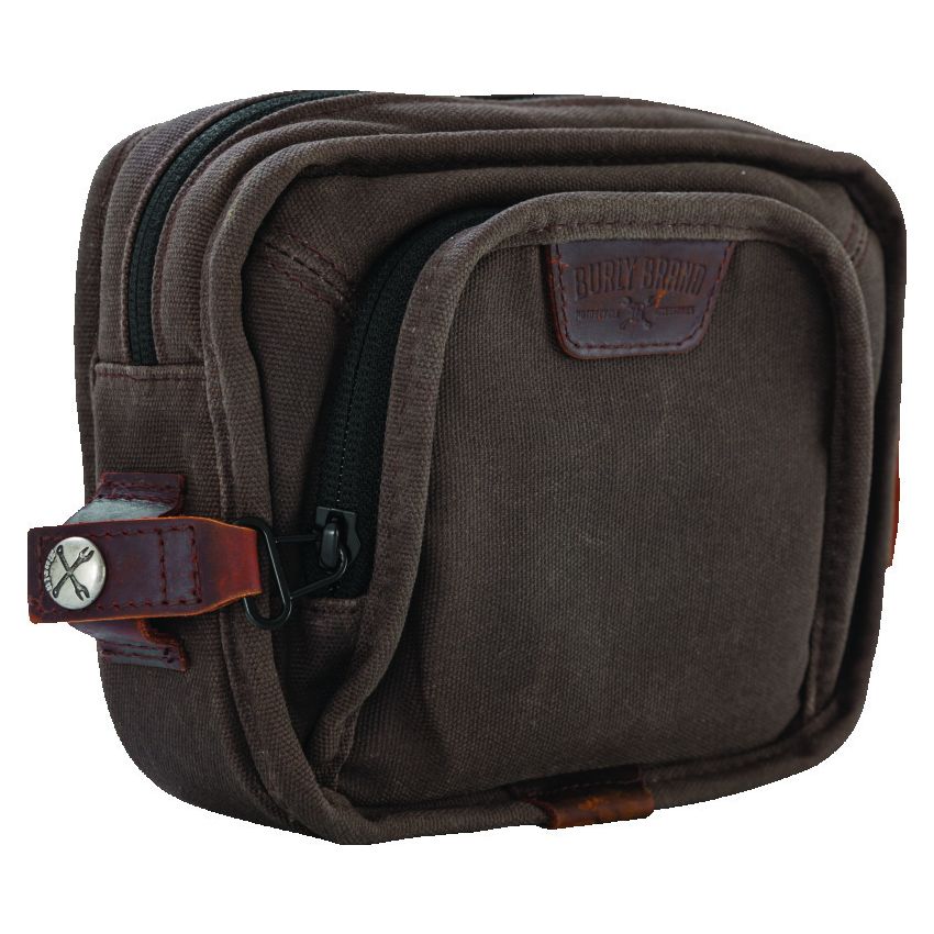 Burly Brand B15-1012D Handlebar Bag - Dark Oak