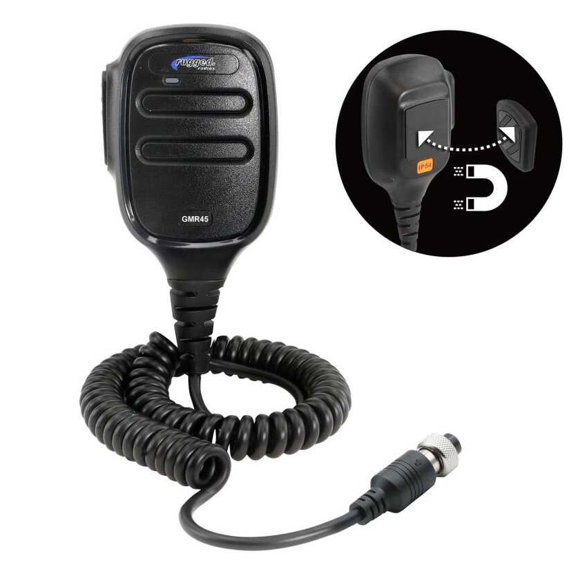 Rugged Radios HM-GMR45 Hand Mic for GMR45 Mobile Radio with Scosche MagicMount