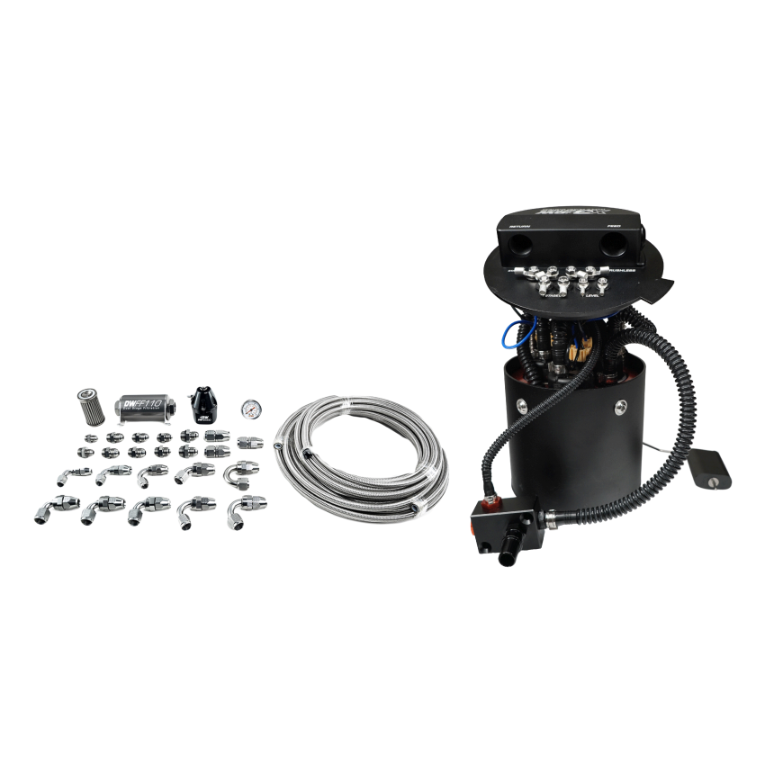 DeatschWerks 9-401-604-7032 X3 Series Fuel Pump Module w/ Triple DW400 Pumps/PTFE Plumbing Kit 11-24 Ford Mustang
