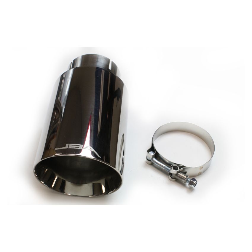 JBA 2.5in x 4.5in x 8 1/4in Double Wall Polished Chrome Tip - Clamp On