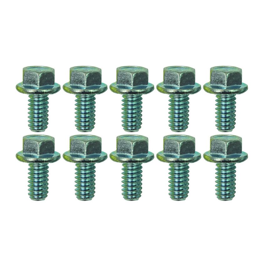 Moroso 38842 1/4in-20 x .500in Serrated Zinc Flange Bolt  - 10 Pack