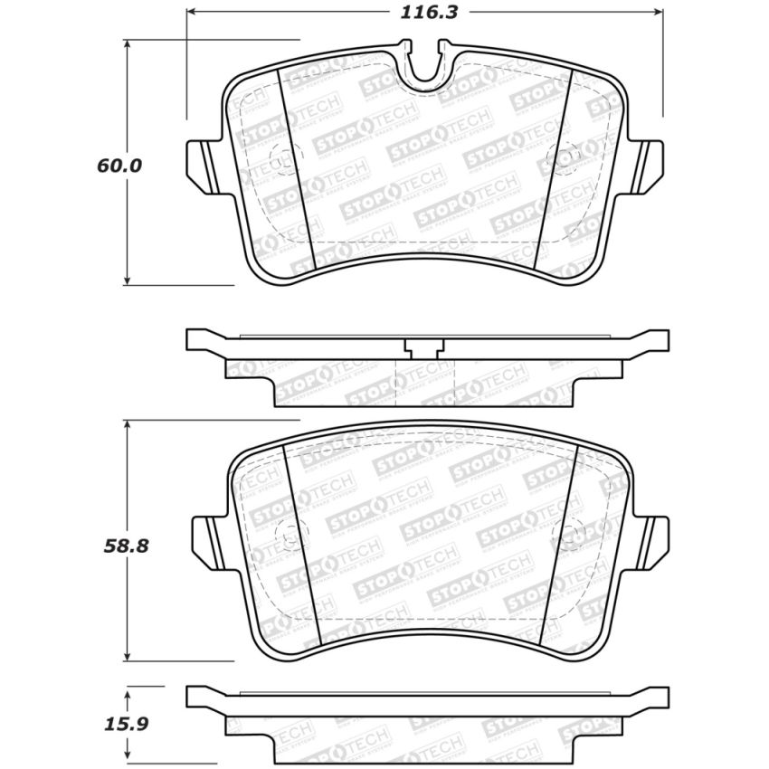 Stoptech 308.15470 Street Brake Pads - Rear