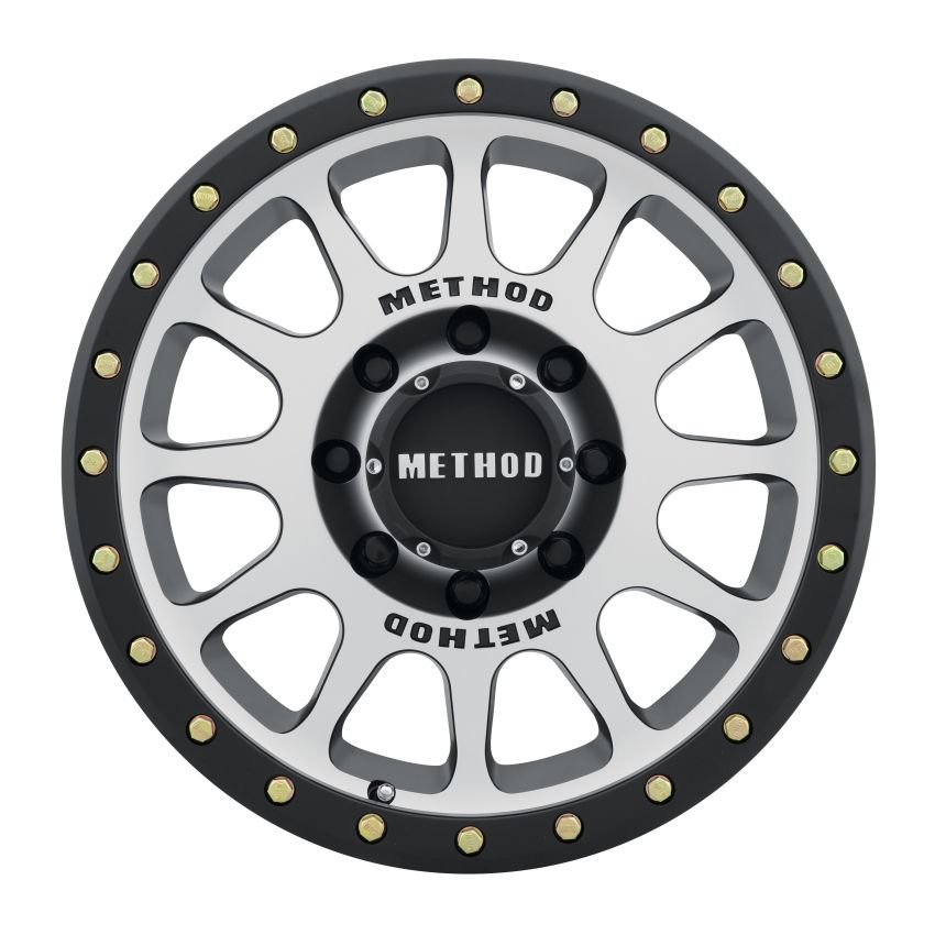 Method Wheels MR30578580300 Method MR305 NV 17x8.5 0mm Offset 8x6.5 130.81mm CB Machined/Black Street Loc Wheel