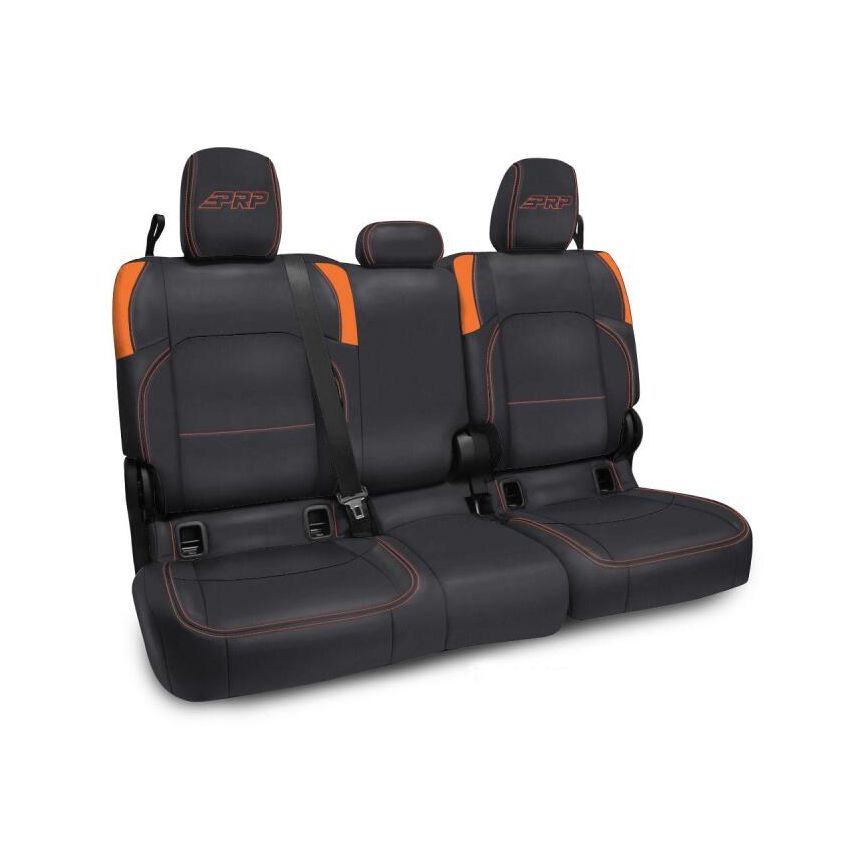 PRP Seats B055-07 PRP Jeep Wrangler JT Rear Bench Covers - with no Armrest - Black/Orange