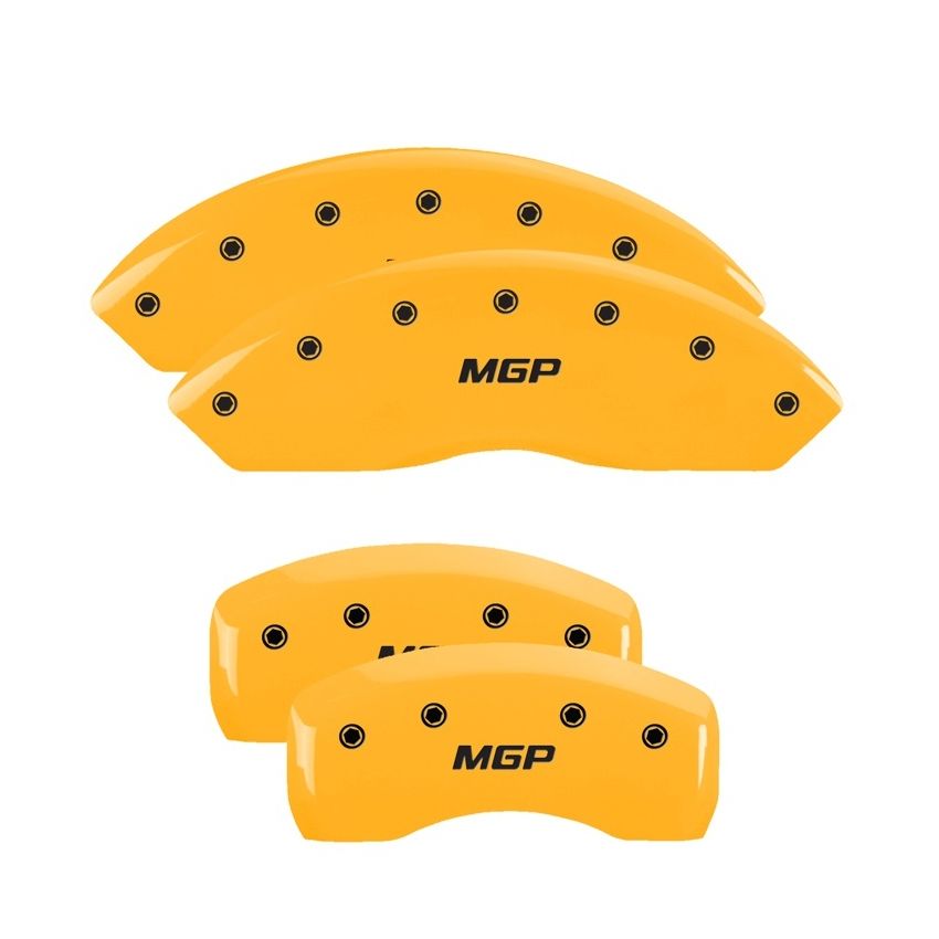 MGP 4 Caliper Covers Engraved Front & Rear MGP Yellow Finish Black Char 2001 Chevrolet Corvette