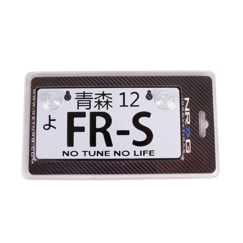NRG Mini JDM Style Aluminum License Plate (Suction-Cup Fit/Universal) - FR-S
