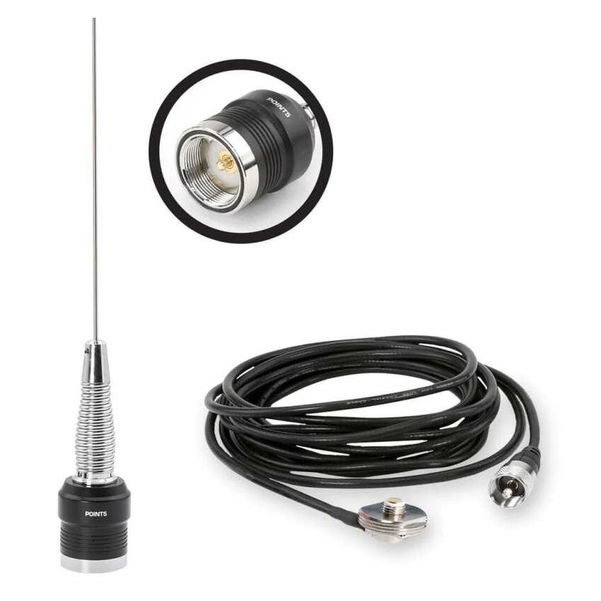 Rugged Radios ANT-SPARE-KIT-U GMRS / UHF No Ground Plane (NGP) Whip Antenna Kit & NMO Mount