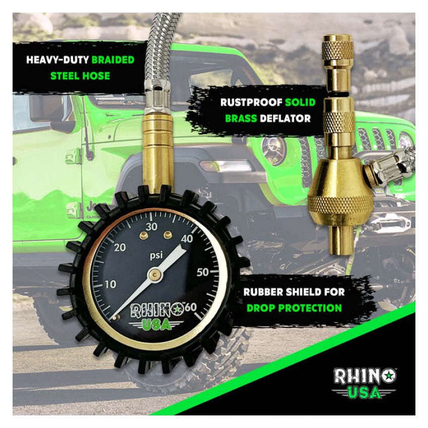 Rhino USA DEFLATOR-GAUGE 60Psi Tire Deflator Gauge
