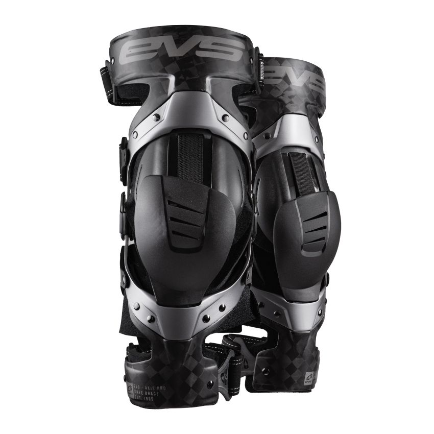EVS AXISS-BK/GY-LP Axis Sport Knee Brace Pair Black/Black/Grey - Large