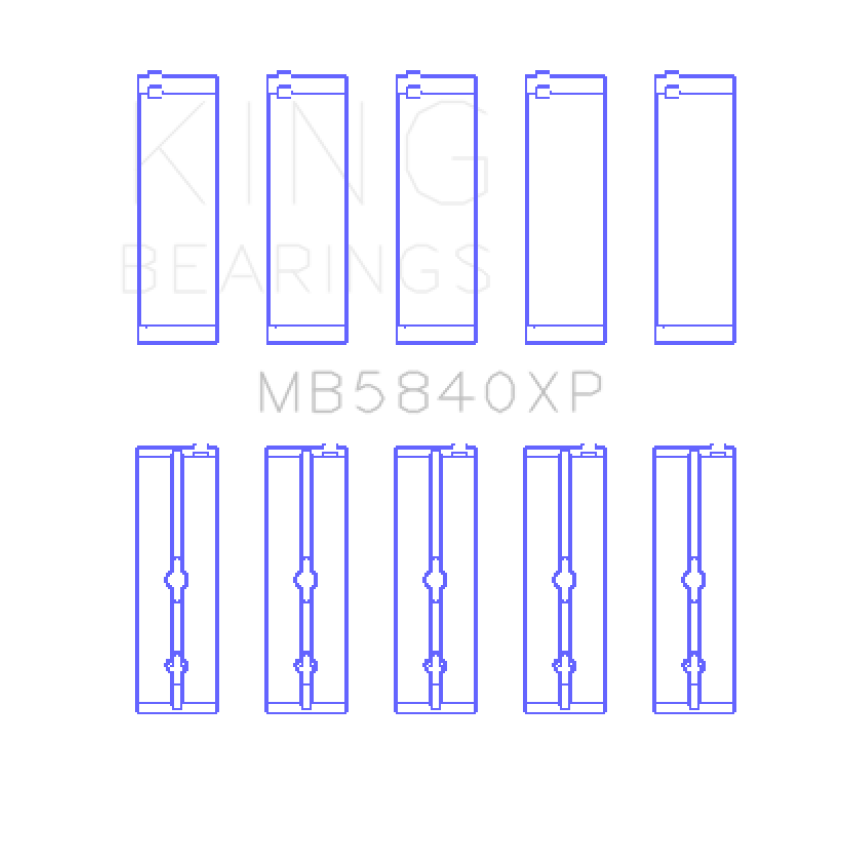 King Engine Bearings MB5840XP King Chrysler/Dodge Gen 3 Hemi 5.7L/6.1L/6.4L Crankshaft Main Bearing Set (Set of 5)