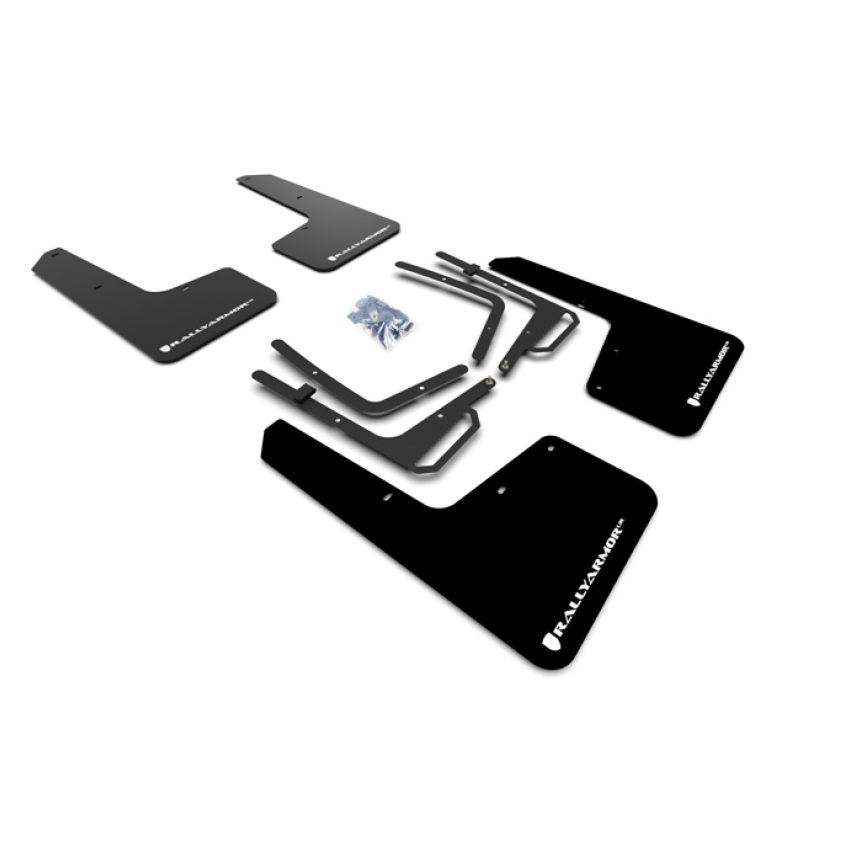 Rally Armor MF53-UR-BLK/WH Black Mud Flap/White Logo