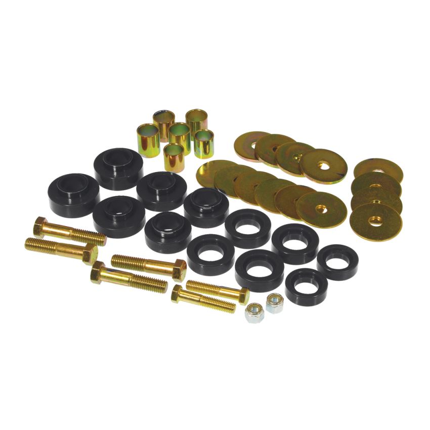 Prothane 7-139-BL 67-81 Chevy Camaro Body Mount Kit w/ Hardware - Black