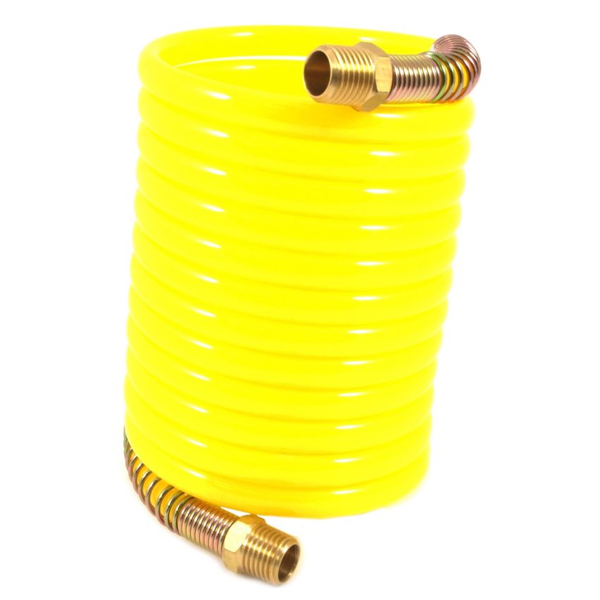 Forney 75417 Recoil Air Hose, Yellow Nylon with 1/4-Inch Male NPT Fittings, 1 Swivel End, 1/4-Inch-by-12-Feet, 200 PSI